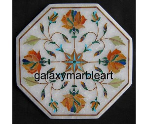 Exquisite marble tile with stones inlay oct  5" TP-578